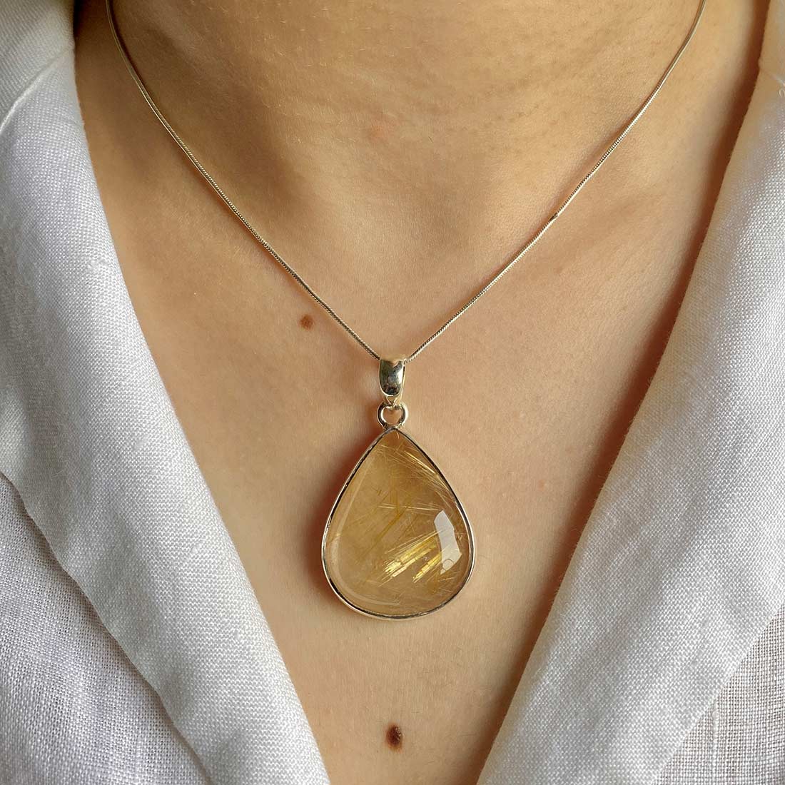 Golden Rutile Pendant-(GDR-P-8.)
